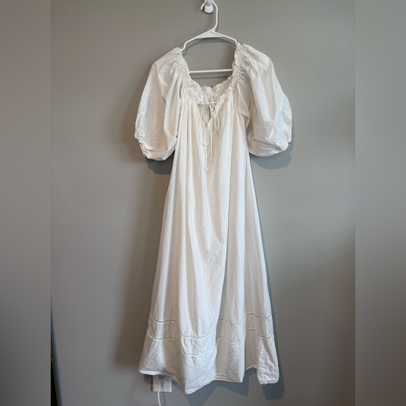 By Anthropologie White Off-The-Shoulder Peasant Dress - Picture 5 of 15